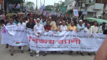নাটোরে বিএনপির বিজয় র‍্যালিতে নেতাকর্মীর ঢল