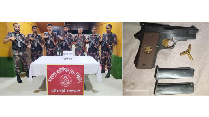 ঝিনাইদহ সীমান্তে বিদেশি পিস্তল-গুলি উদ্ধার