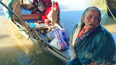 ভাসমান নৌকায় নাতিকে বুকে চেপে বাঁচার লড়াই আম্বিয়ার