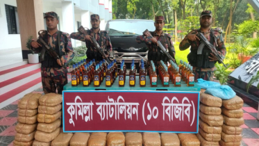 বিজিবির অভিযানে ৮৯ কেজি গাঁজা, ৬০ বোতল মদ উদ্ধার