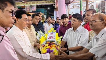 বরগুনায় দুর্গাপূজা উদ্বোধন করলেন চিফ হুইপ নুরুল ইসলাম মনি