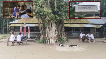 ভবনের অভাবে বটতলায় পাঠদান, ঝুঁকিপূর্ণ অবস্থায় চলছে শিক্ষা